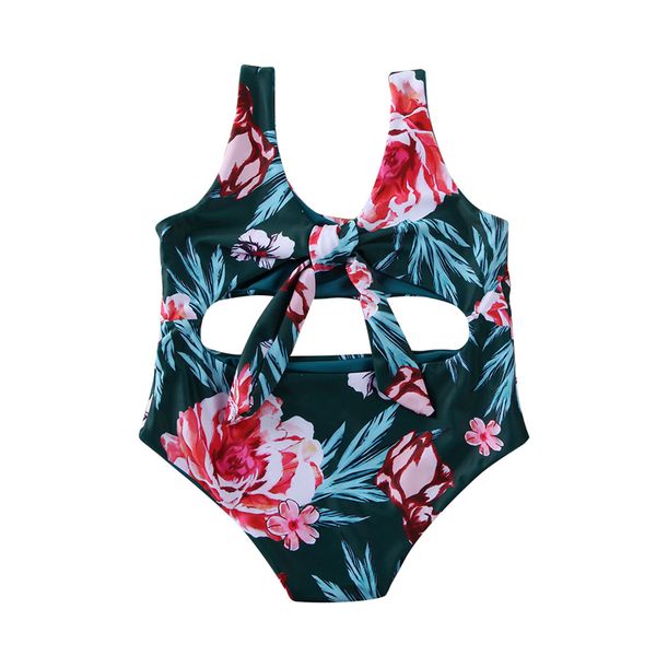 

2020 fashion trend baby toddler kids girls tankini bikini bathing suit beach summer new holiday floral print bandage swimsuit