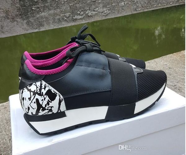 

2019new breathable mesh face color leather thick bottom strap sports women low to help casual shoes m189601, Black