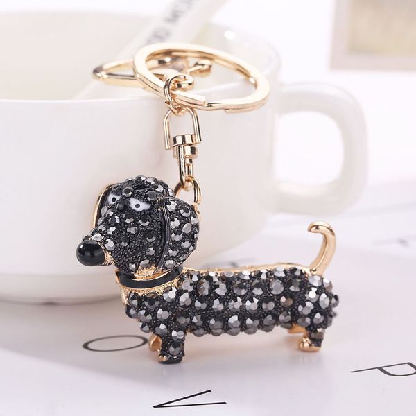 

dog keychain dachshund keychain handbag charm pendant keys holder for women girl gift for car jewelry drop shipping, Silver