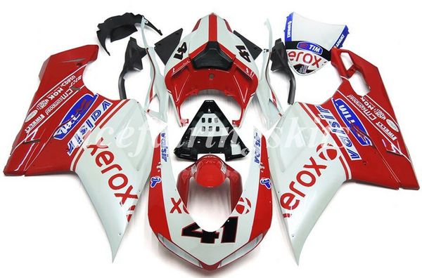

new abs motorcycle full fairings set fit for ducati 848 1098 1198 1098s 1098r evo 2007 2008 2009 2010 2011 2012 custom number 41
