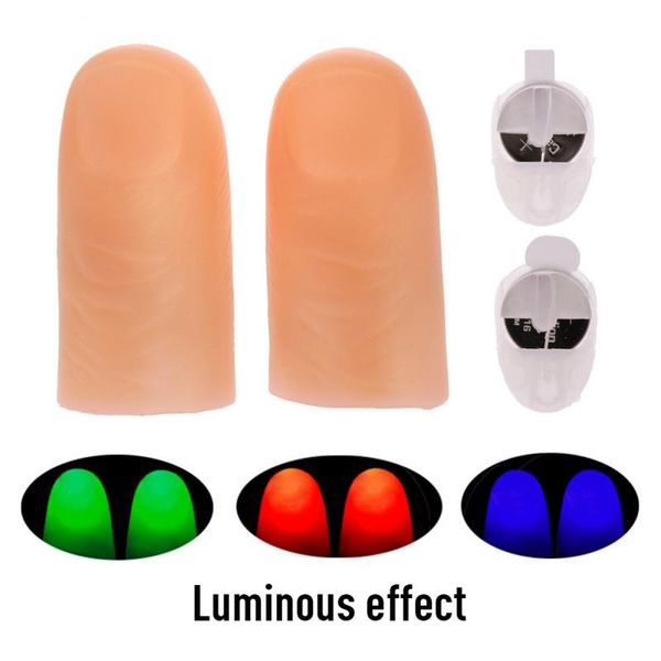 

1 pair creative magic makers red light up thumb tips with led red magic thumb tip light illusion soft standard size 2 pcs props