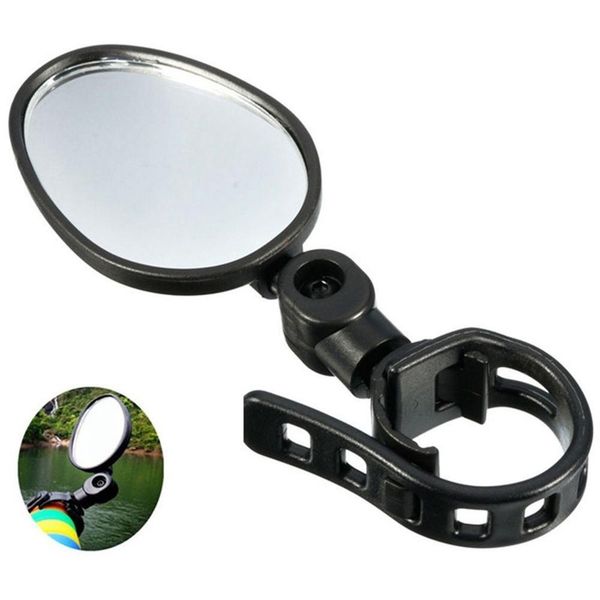 

universal bicycle handlebar 360 degree rotate wide angle rearview glass mirror