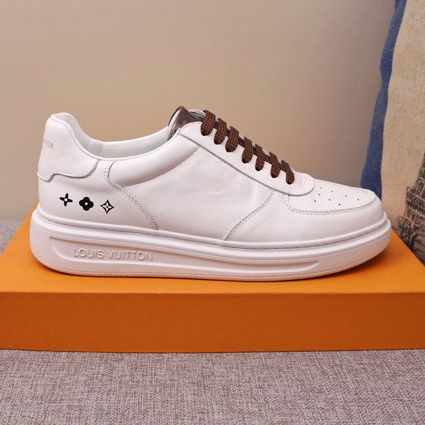 

2020stylish simple running fashion leather shoes men designers shoes sports trainers, Black