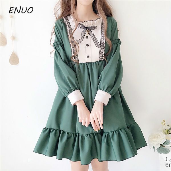 

tea party women vintage lolita dess girl long sleeve pink green lolita dress gothic lolita cosplay lace dress maid costumes, Black;gray