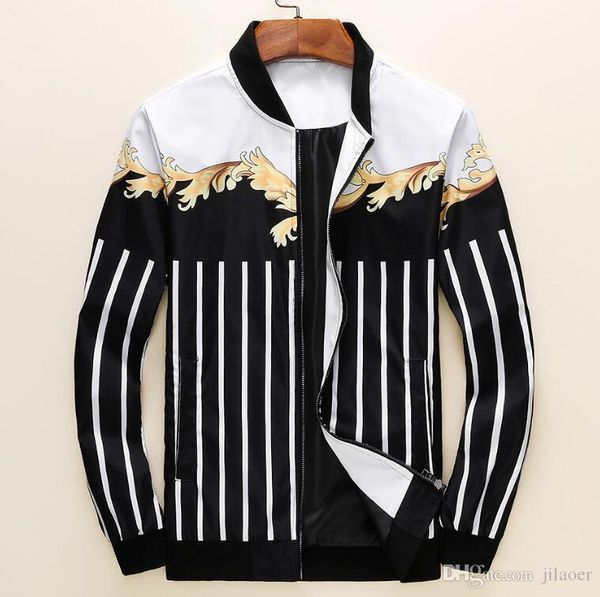 

2019.autumn&winter new luxury designer long sleeve medusa men's windbreaker jacket men's casual jacket#3322, Black;brown