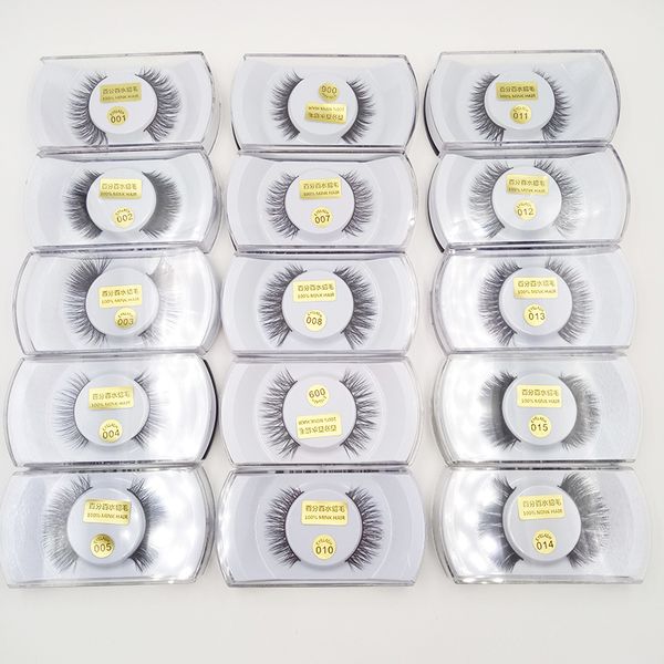

1 pair/box of mink natural false eyelashes handmade eyelashes eye makeup tools