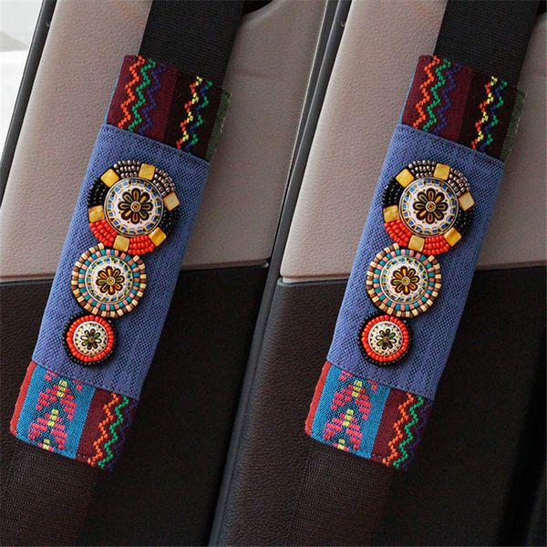 

mix] 20pairs national style car seat belt cover boho shoulder pads safety belt padding auto interior decoration accessories