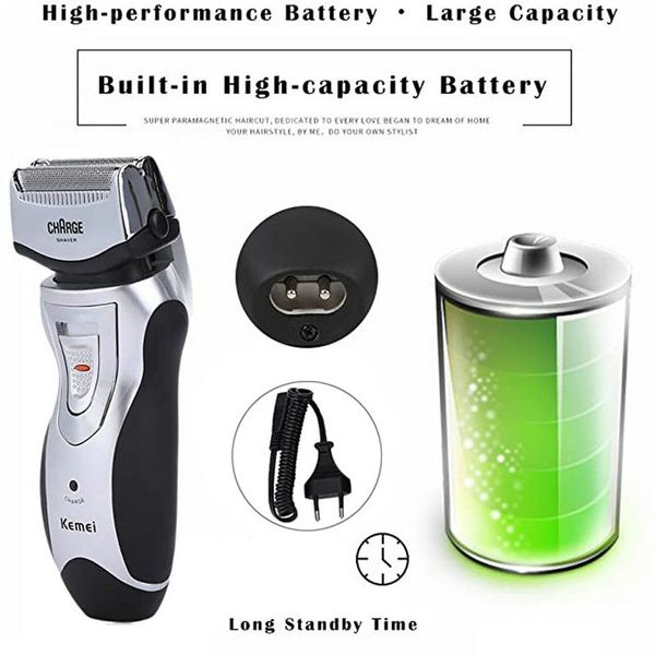 

2016 kemei 8007 rechargeable electric shaver hair clipper beard trimmer double edge razor mens groomer barbeador eu plug hairclippersonline