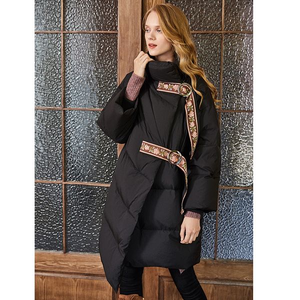 

artka women winter 90% white duck down coat 2018 women turtleneck black long coat parkas female thicken warm jacket yk10083d