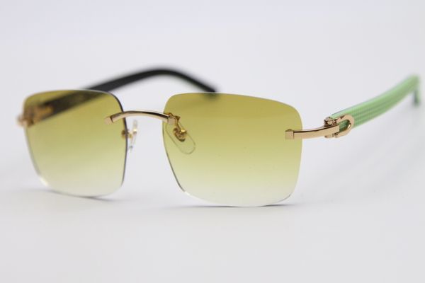 

2020 vintage optical rimless sunglasses new t8300816 rimless metal blue black aztec arms sunglasses with box, White;black