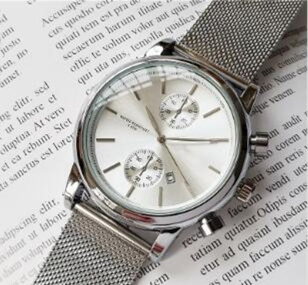 

high-quality men b-o-s-s wristwatch 43mm steel mesh watches men's quartz waterproof watch mens designer watches luxury mens watches oro, Slivery;brown