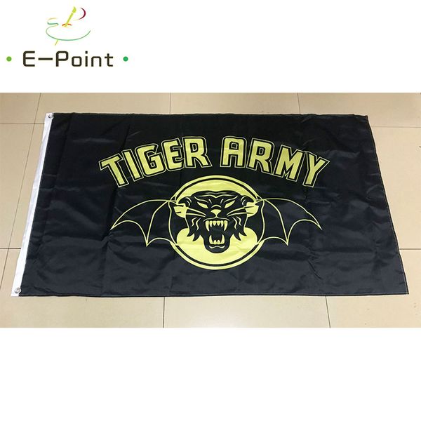 Tiger Army Band Флаг 3 * 5 футов (90 см * 150 см) Полиэстер флаг Баннер украшения летающий дом сад флаг Праздничный подарок