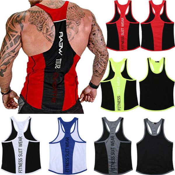 

m-3xl plus big size men vest tank letter y-back vest gym tank workout fitness men shirt hip hop street wear, White;black