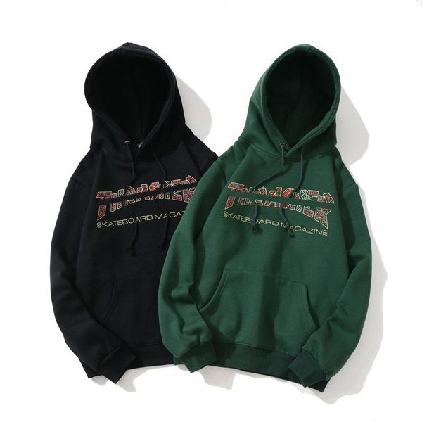 

трэшерз балахон прилив бренда мужские дизайнерские толстовки flame калейдоскоп цветной печати толстовка улица хип-хоп пара свитер роскошь pr, Black