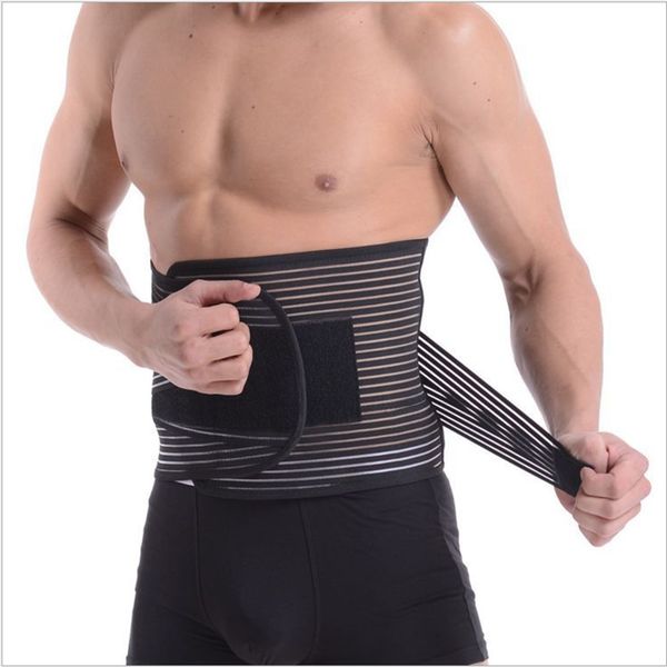 

yingtouman sports safety waist support with removable belt ergonomic lumbar pads elastic back brace gym protector waist belt, Black;gray