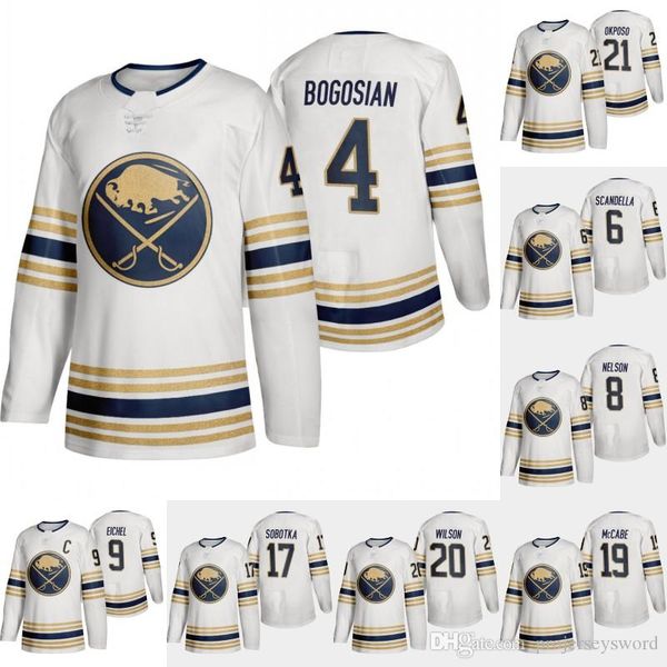 

Buffalo Sabres Gold 50th Season Zach Bogosian Jersey Marco Scandella Casey Nelson Jack Eichel Vladimir Sobotka Jake McCabe Scott Wilson