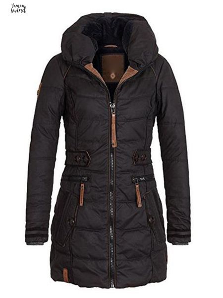 

winter 2019 jacket plus size womens parkas thicken outerwear solid hooded coats cotton female slim short padded basic, Black;brown