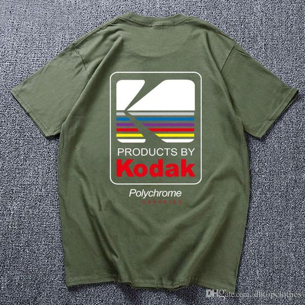 

9 цветов kodak мужские дизайнерские футболки kodak tee летняя футболка с коротким рукавом для мужчин женщин уличный стиль tee, White;black