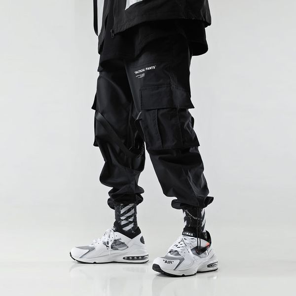 

pantalon cargo hombre punk брюки сыпучие erkek карго pantolon kpop hip hop ulzzang брюки мужчины harajuku modis брюки уличная, Black