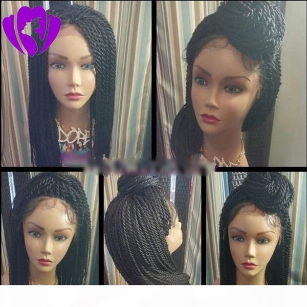 

высокое качество 200densitydensity плетеный фронта шнурка париков черный коричневый бордовый блондинка женщин стиль синтетический волос micr, Black
