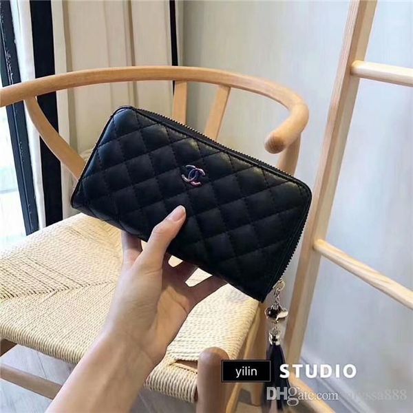 

women long wallet size: 19 *10.5*2.5 fashion purse single zipper luxury designer women leather wallet lady ladies long purse, Red;black