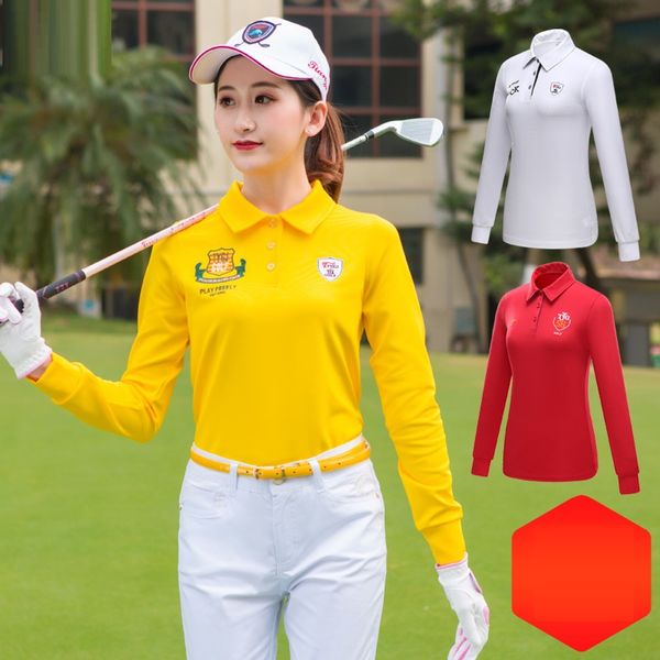 

2019 womens fitness slimming golf shirts ladies long sleeve breathable golf sportswear fit comfort apparel d0701, Black;blue