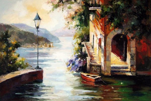 

waterside home decor handpainted &hd print oil painting on canvas wall art canvas large pictures 191124