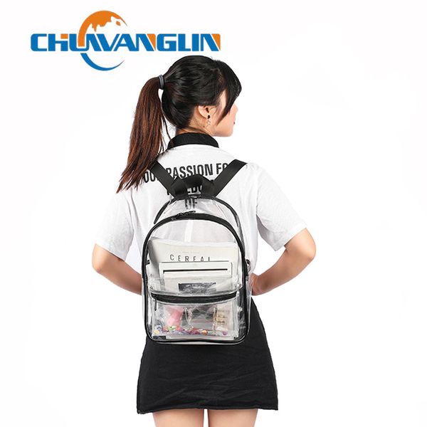 

chuwanglin clear transparent backpack women female male bagpack schoolbag for girl teen feminina back pack rucksack a52505