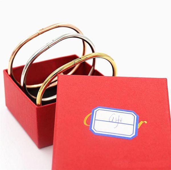 

with logo and original box 316 titanium steel nail designer bracelets bangle for mens and women wedding couples lovers gift luxury jewelry 6