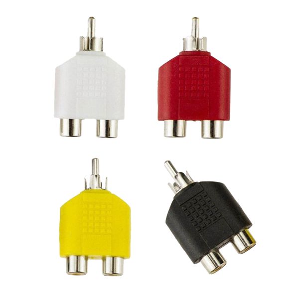 

rca male 2 female av audio video y splitter cable adapter plug