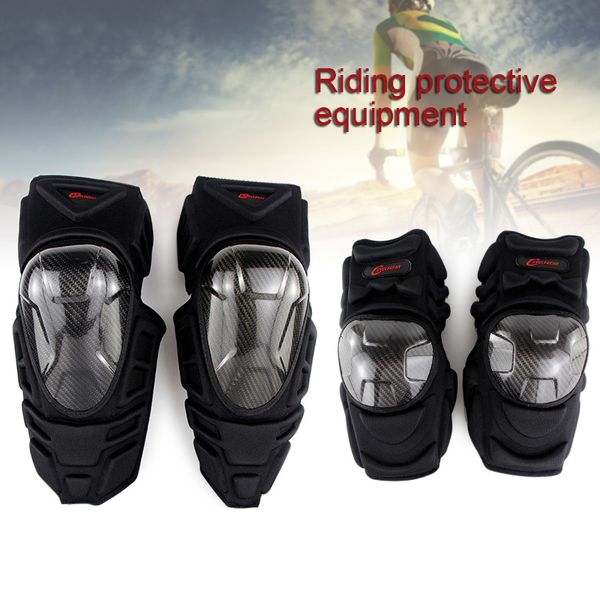

carbon fibre kneepad with elbow support set for motocycle riding kh889, Black;gray