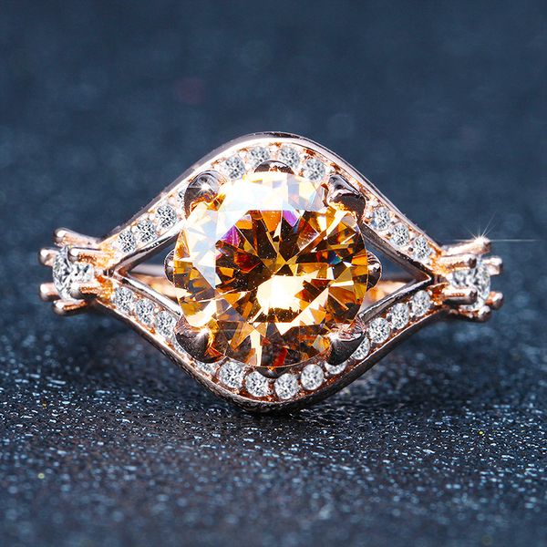 

бѬиллиановое коло 14k Ѭозовое золоо дл женин амеѬин bizuteria pierscionki золоо бѬил, Silver