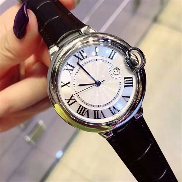 

2019 classic model brand couple watch luxury stainless steel quartz watch 34mm36mm42mm designer style popular modern men's watch, Slivery;brown
