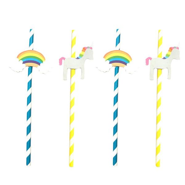 

8pcs diy decorative horse clouds chic bendable creative disposable accessory drinking straws for p props party favors