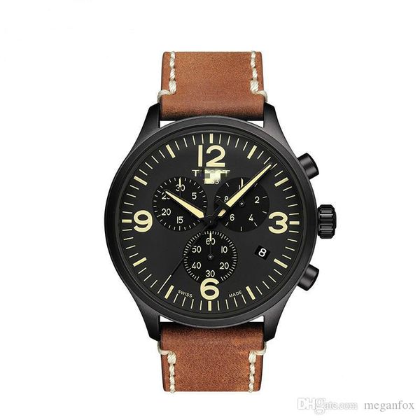 

t1166173605700 t-sport chronograph mens casual quartz watches, Slivery;brown