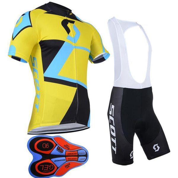 

2020 outdoor bicycle 2020 new scott short sleeves cycling jerseys 9d gel padded bib shorts set summer style mtb maillot ciclismo 03, Black;red
