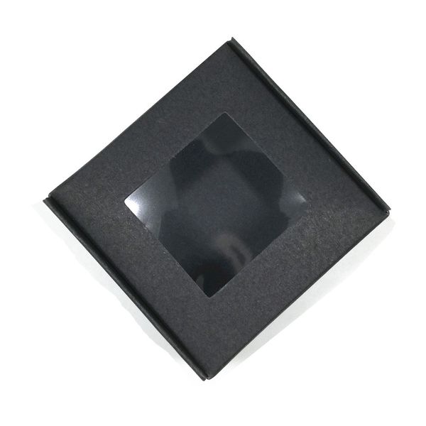 

50pcs/lot black carton paper party event gifts supply package box with clear window plastic kraft paper diy craft snack pack box