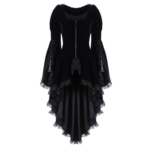 

women plus size tuxedo lady jacket vintage long-sleeved waist back bandage lace stitching jacket overcoat jackets abrigo mujer, Black;brown
