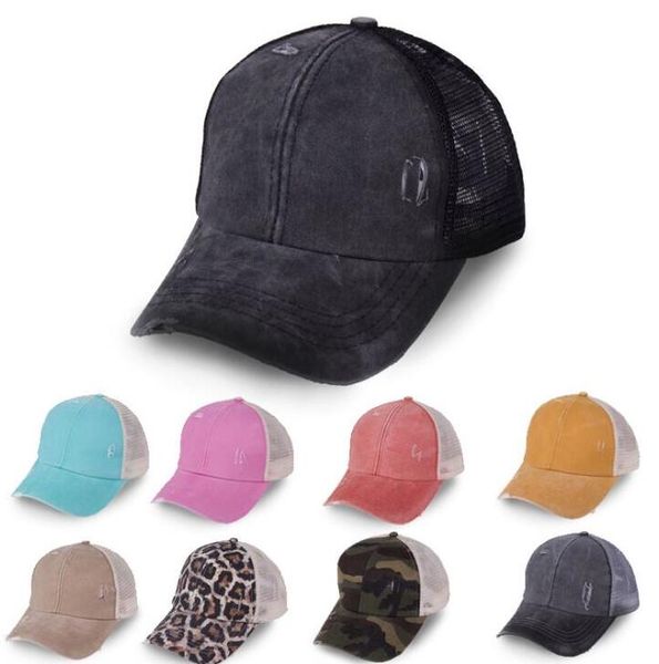 

ponytail messy buns hats girls baseball caps messy buns hats washed cotton visor cap hat outdoor snapbacks caps with cc labeldb7515, Yellow