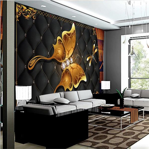

golden butterfly living room tv background wall jewelry wallpapers 3d murals wallpaper for living room