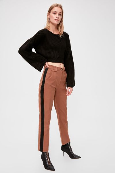 

trendyol with color block pants twoaw20pl0488, Black;white