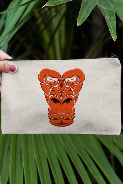 

angemiel clutch portfolio of angry monkey hand makeup bag, Silver