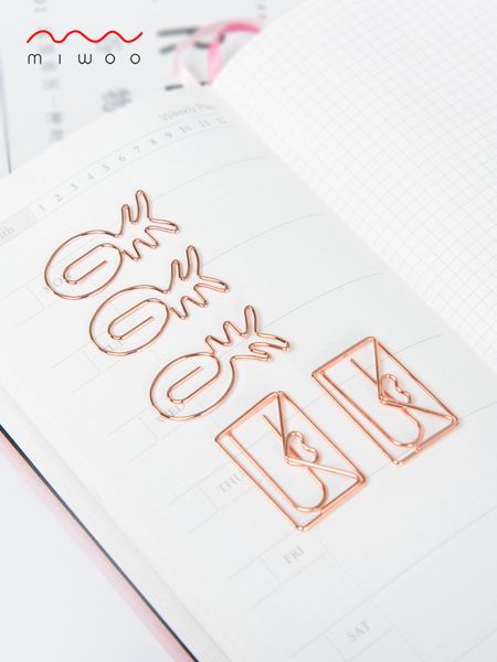 

rose gold stationery creative cute envelope pineapple special-shaped paper clip office supplies rose gold paper clips metal