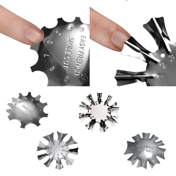 

4 shapes durable nail art french tip line edge cutter plate stencil trimmer muti sizes nail art manicure styling tool