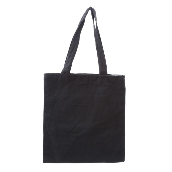 

large black shoulder bag simple canvas tote bag solid foldable fabric cloth grocery durable reusable shopping