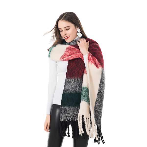 

imitation cashmere double-decorative blanket autumn and winter models long paragraph large size tassel thickening shawl blanket