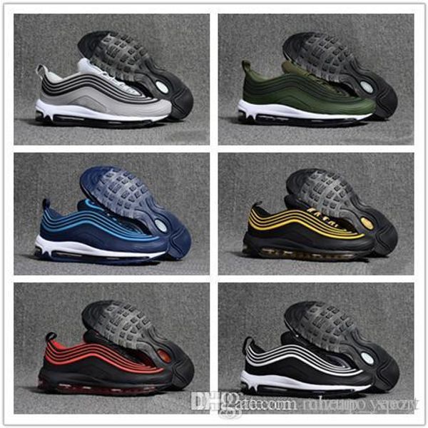 

sneaker 97s classic men's outdoor walking shoes fashion black gold and white cushioning mat running shoes