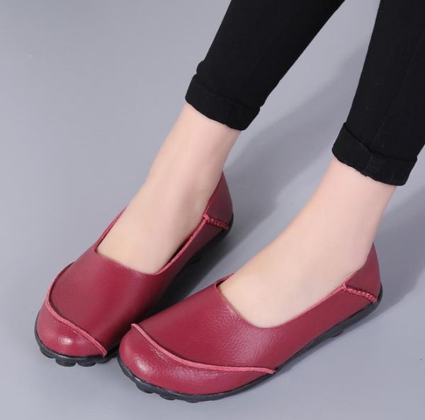 

women shoes leather flats women's casual shoes 1085, Black