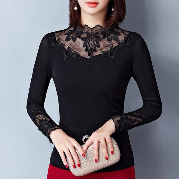 

women long sleeve t-shirt turtleneck slim fit autumn spring basic t-shirts, White