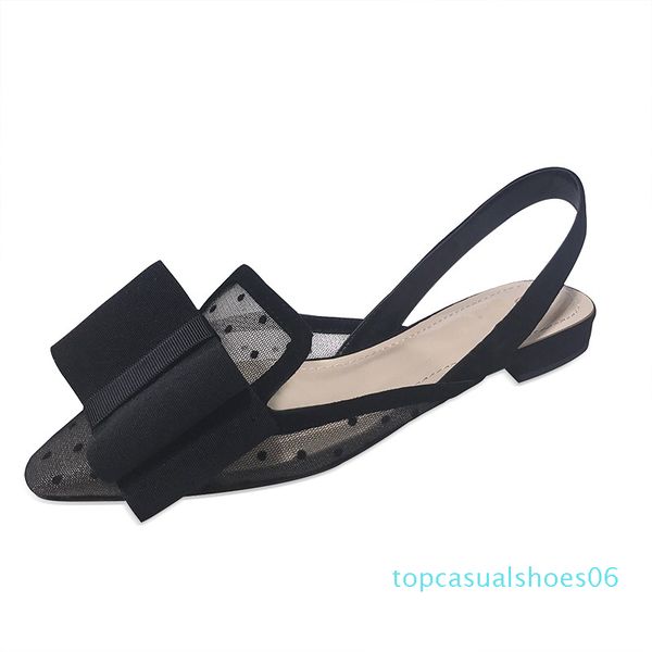 

горячая продажа-удивительный slingback сандалии женщин сетки обувь бренда плоским пятки летние тапочки реж t06, Black